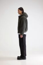 Jake zip-up teddy hoodie  (252 / M / DARK OLIVE) - Image 5