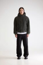 Jake zip-up teddy hoodie  (252 / M / DARK OLIVE) - Image 8