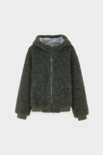 Jake zip-up teddy hoodie  (252 / M / DARK OLIVE) - Image 9