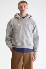Find zipped-collar hoodie (252 / M / H. GREY) - Image 2