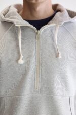 Find zipped-collar hoodie (252 / M / H. GREY) - Image 5