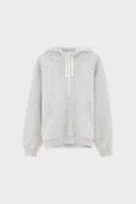 Find zipped-collar hoodie (252 / M / H. GREY) - Image 8