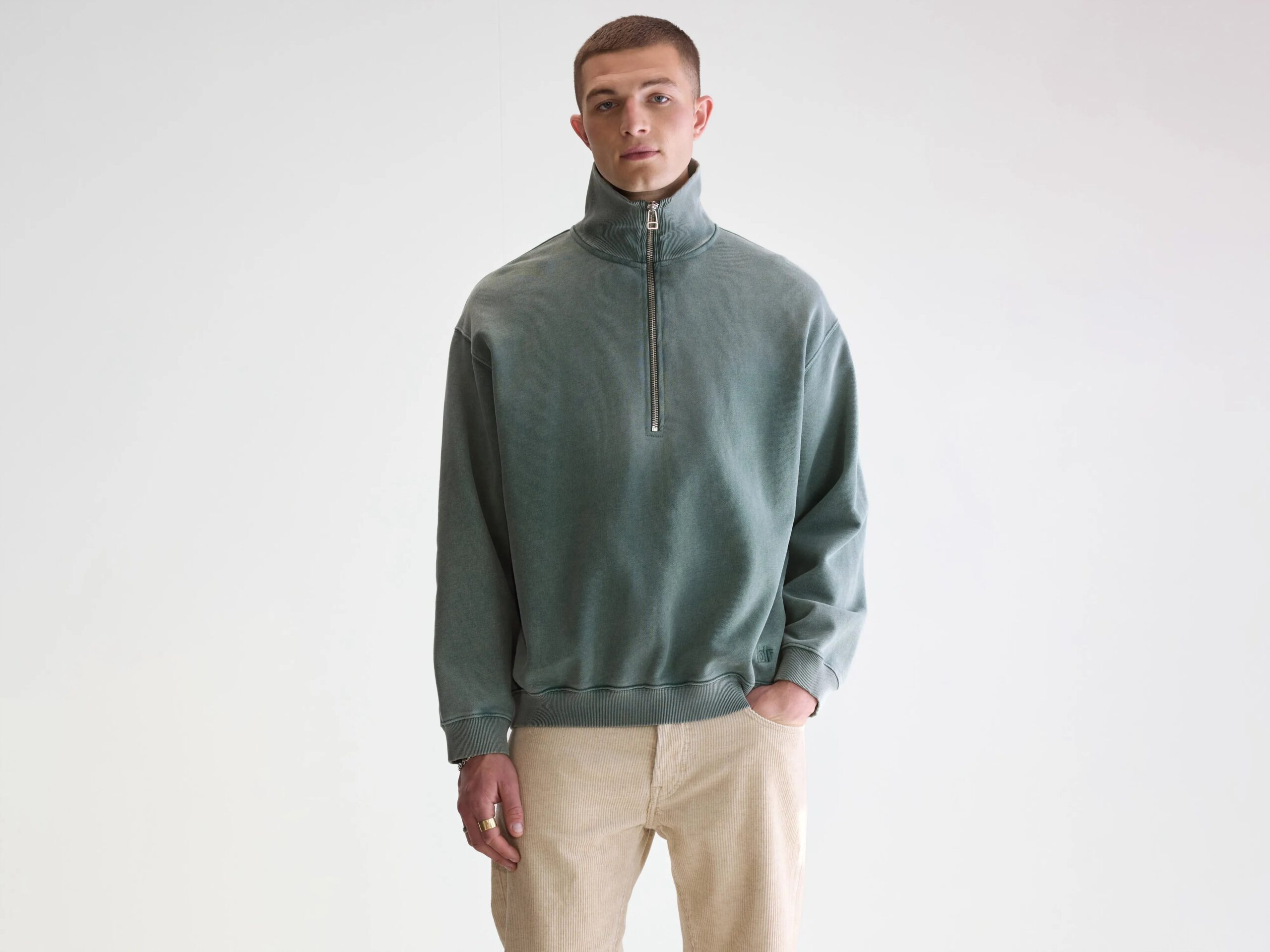 BM25231220T1731-031_1_1c95b417-350a-428c-8849-a54a651198ff.jpg Fabro half-zip sweatshirt (252 / M / BOTTLE) - Image 1