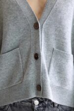 Gakkin boxy cardigan (252 / W / LIGHT GREY) - Image 6